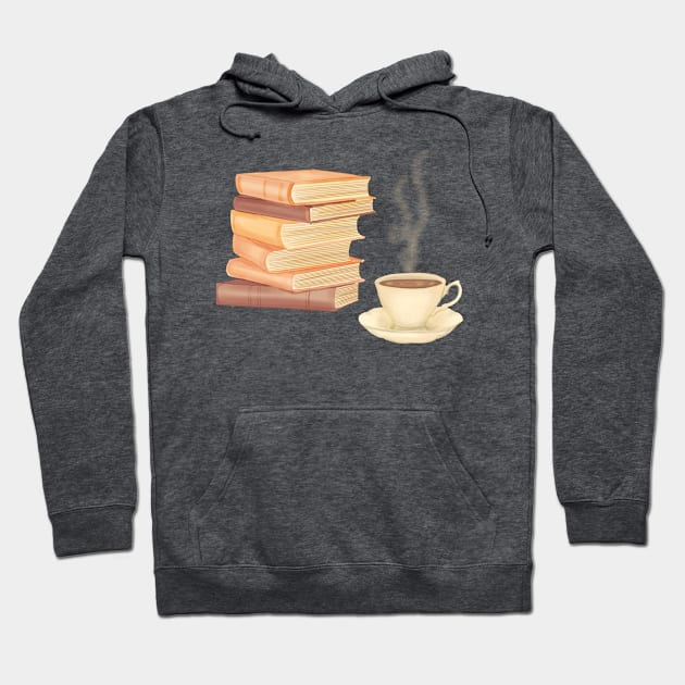 Books and Tea Hoodie by rachelleybell